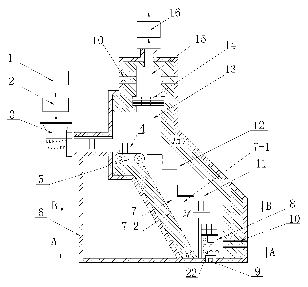 Solid waste incinerator without emission of flue gas