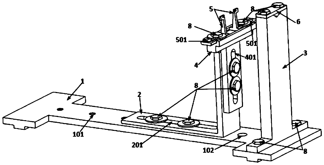 A tooling structure that can realize stable clamping of any axial-flow blade