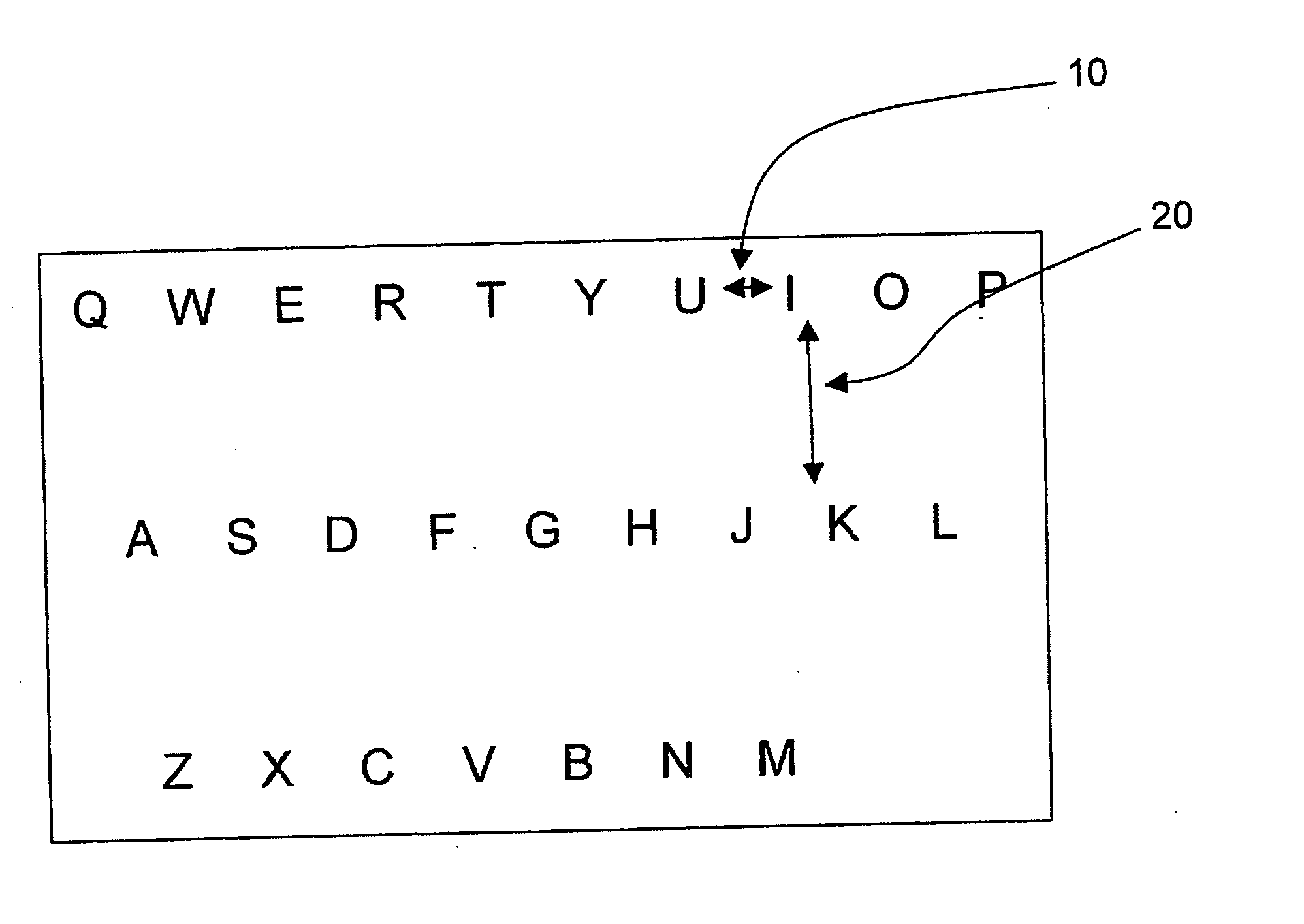 Finger activated reduced keyboard and a method for performing text input