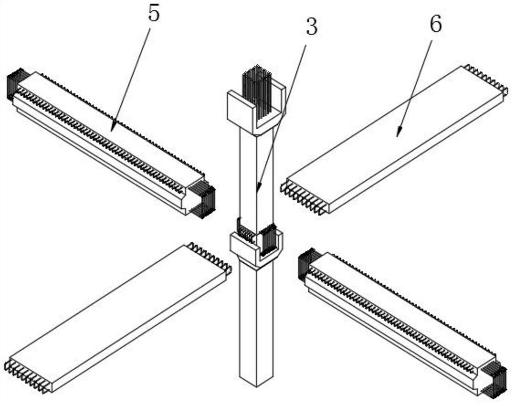Assembly integral type subway station structure formed by lap joint of annular reinforcing steel bars