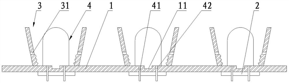 Packaging structure and packaging method of LED shoe light