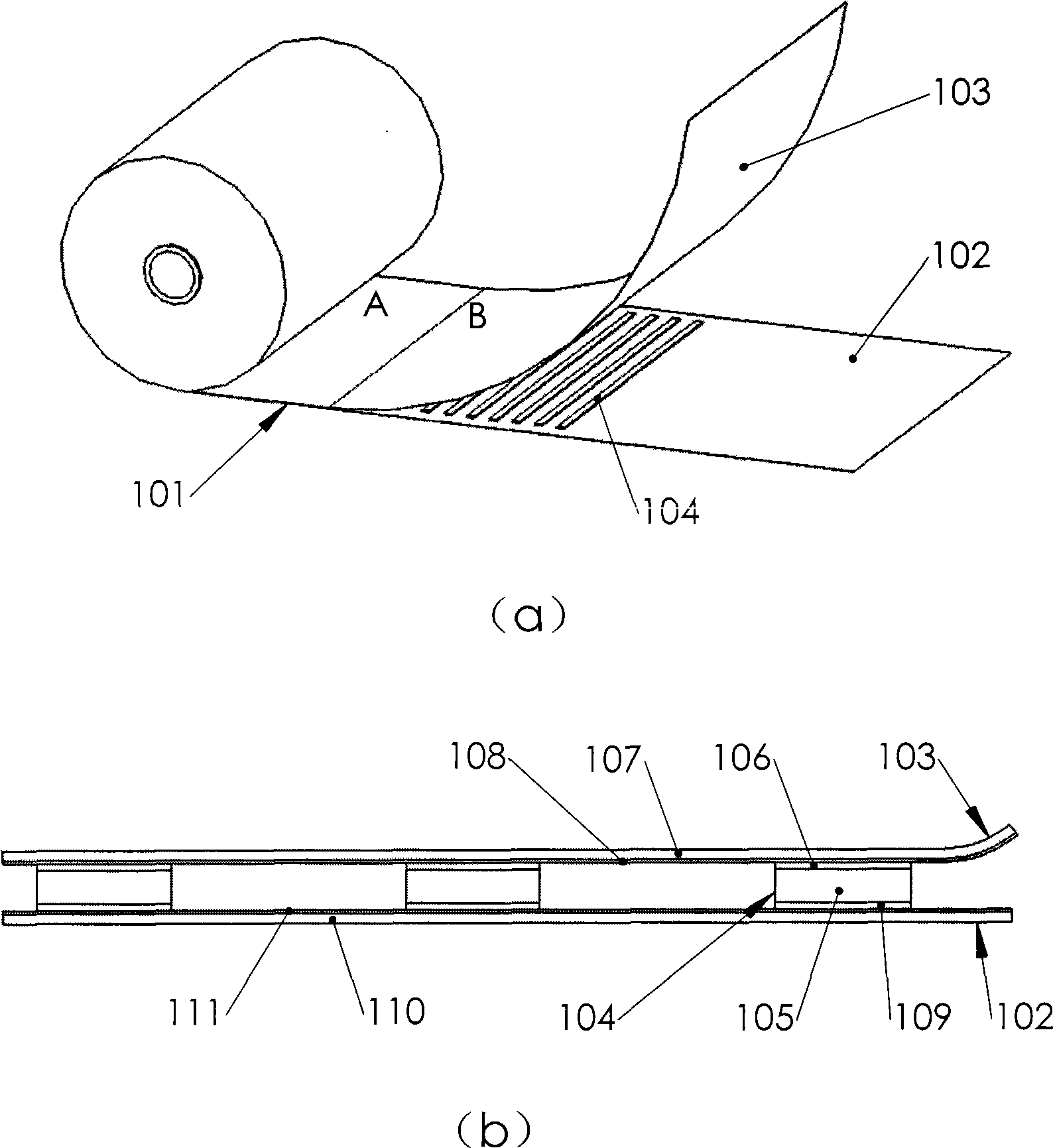 Method and device for pasting book labels, and label band used thereby