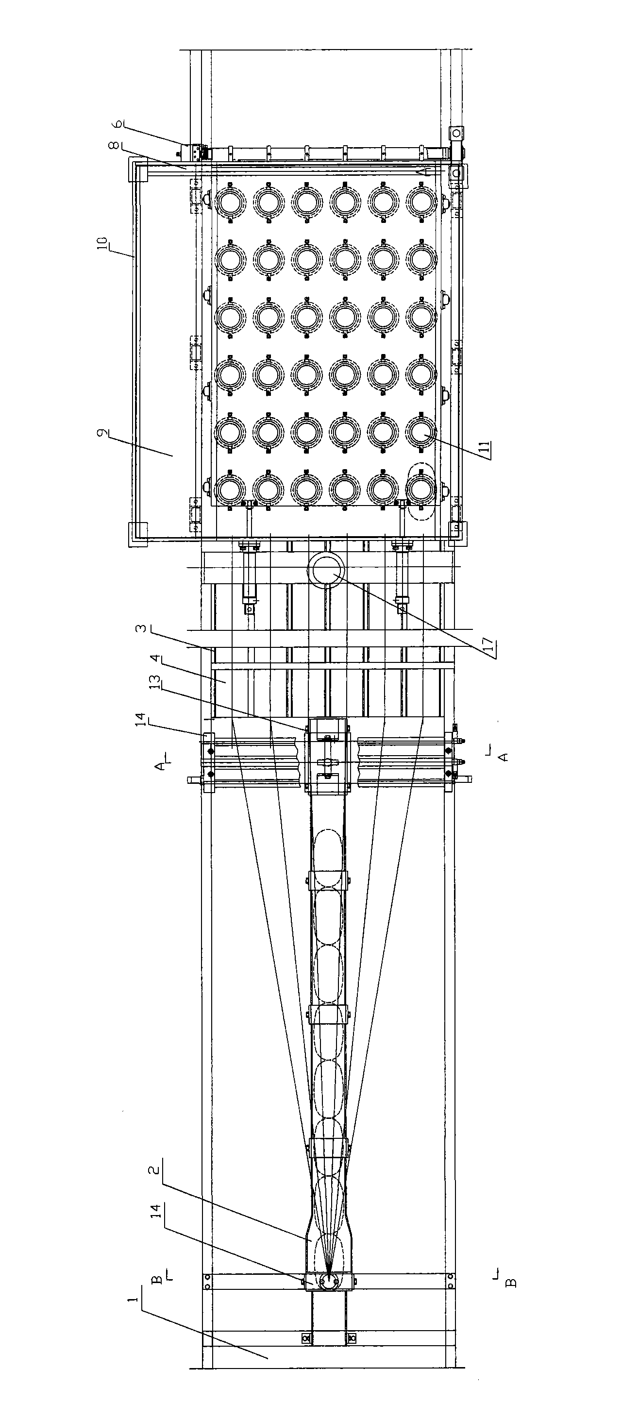 Method and device for continuously and automatically metering irregular cans of canned goods and filling lobster sauces