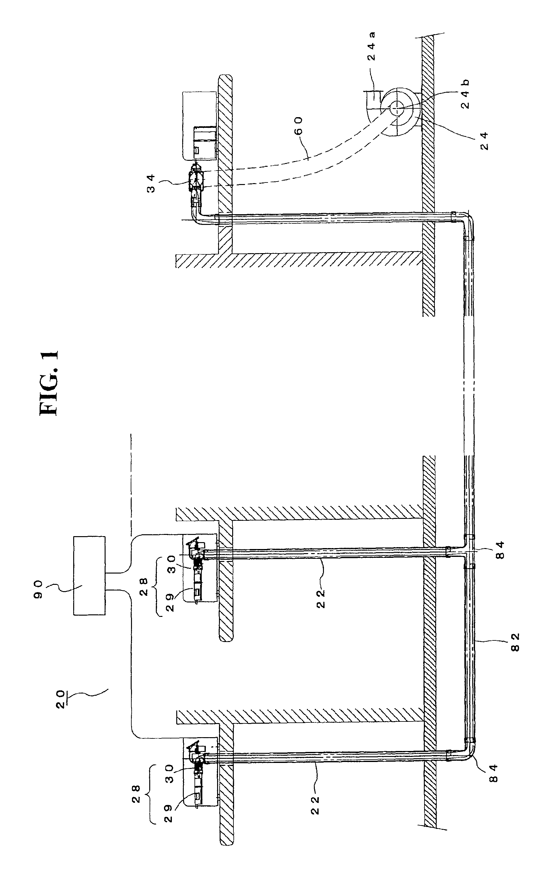 Paper sheet conveyance method and paper sheet conveyance device with common blower duct
