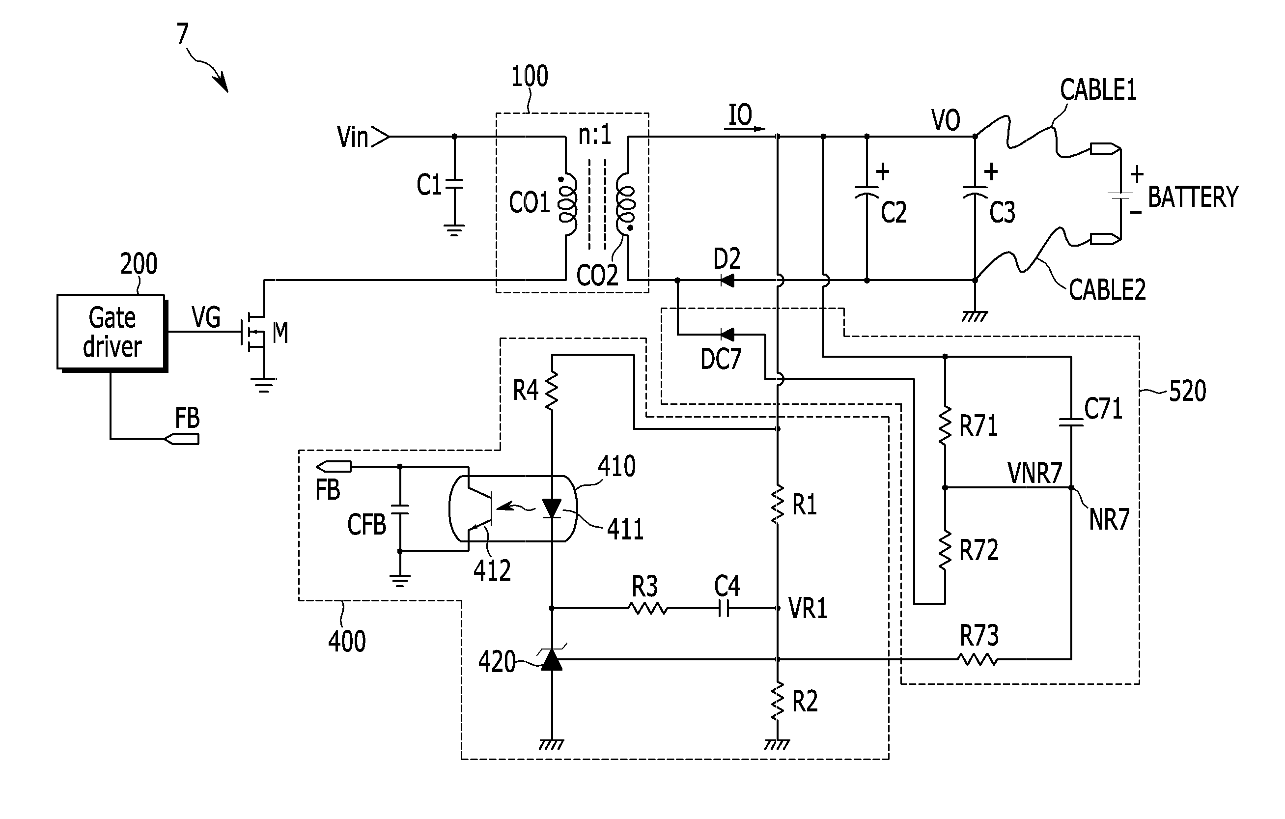 Cable compensation circuit