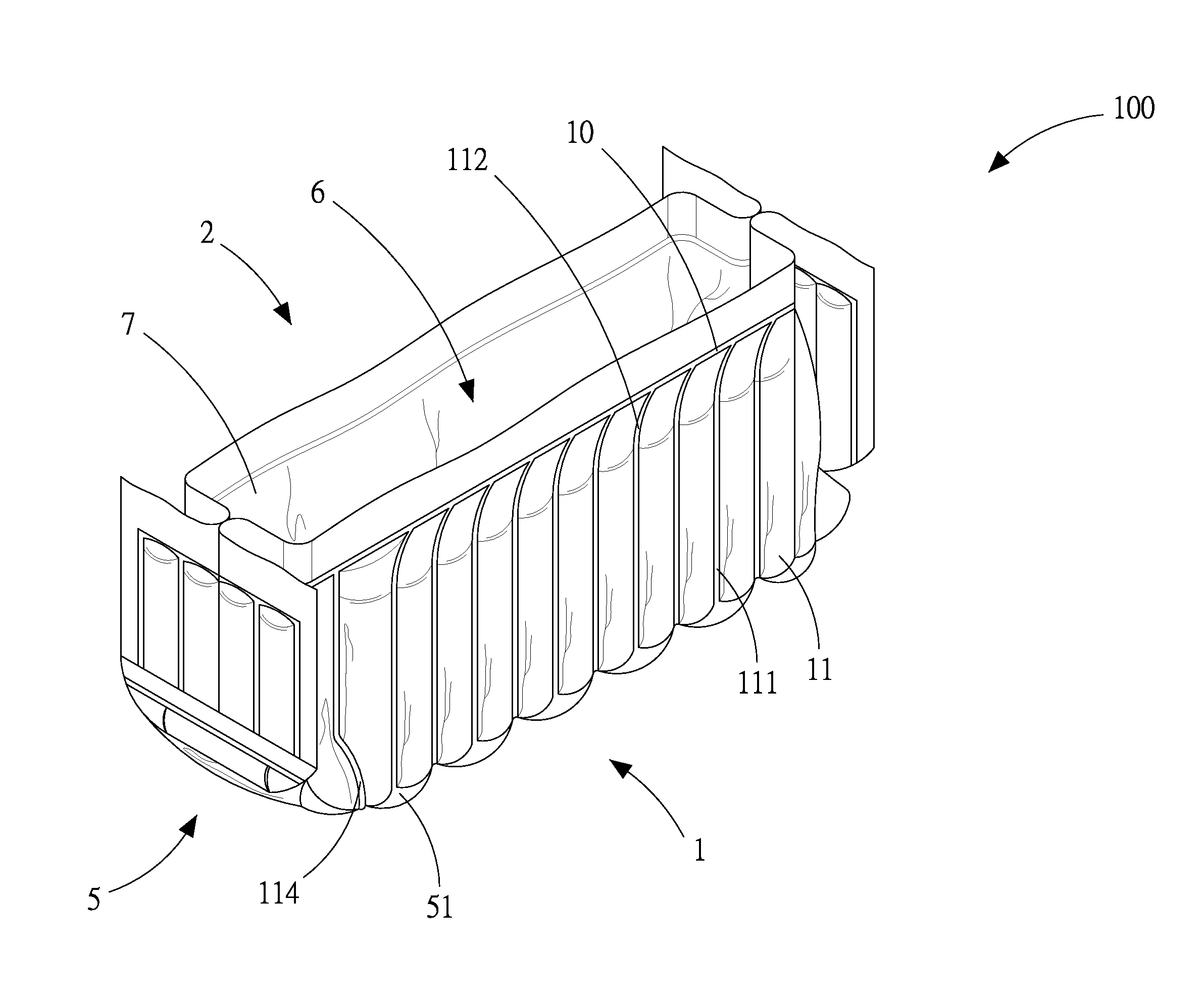 Vibration-absorbing air sheath having improved end-closing structure