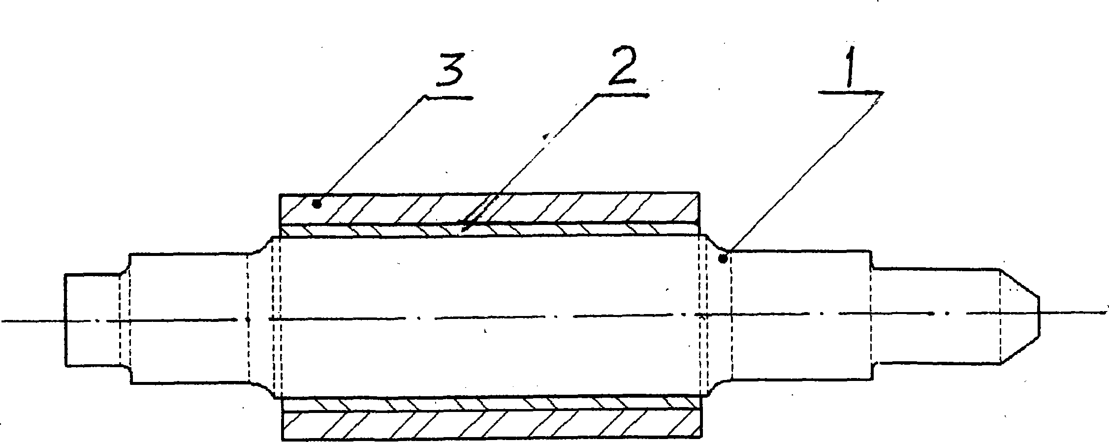Roll collar roller capable of cyclic utilization and production method