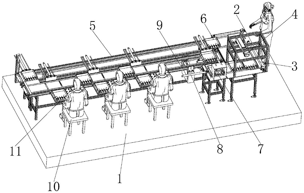 Laser welding production line for chips and leg wires of electronic detonators