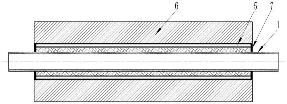 Galvanized pipe-based glass fiber reinforced plastic tree-grain pipe and preparation method thereof