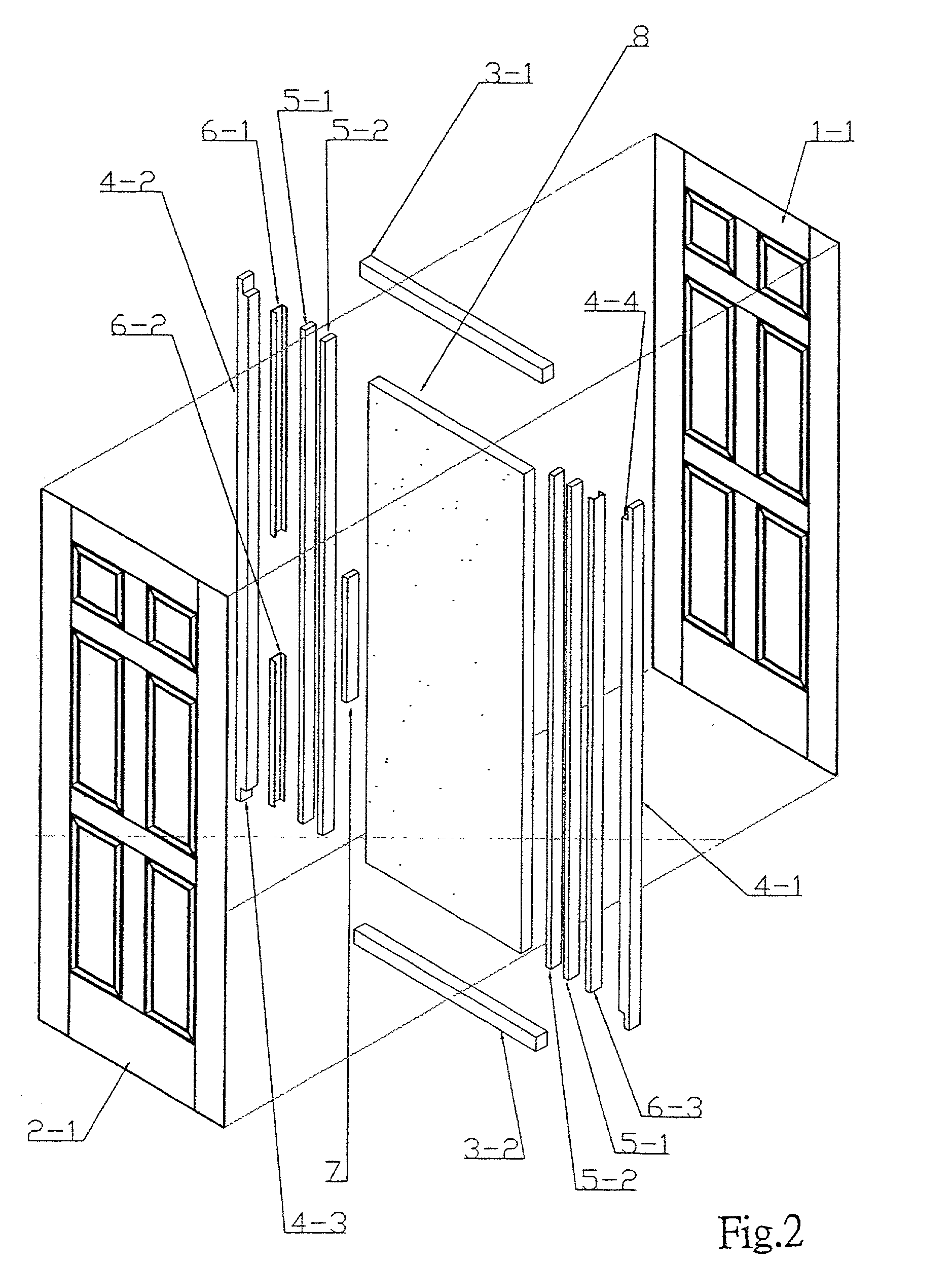 Assembly structure of super-high door