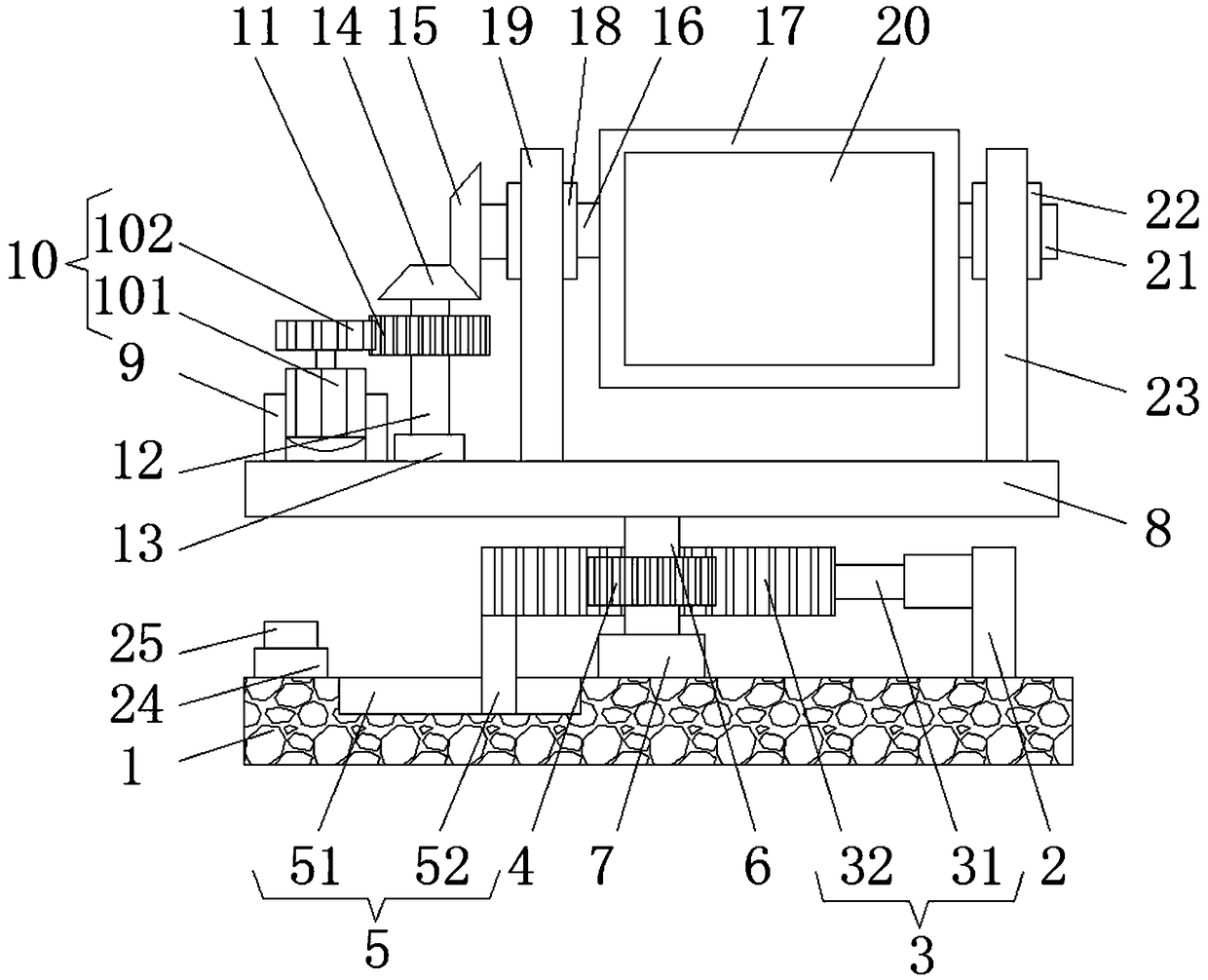 Drawing observing and clamping device for vertical die manufacturing