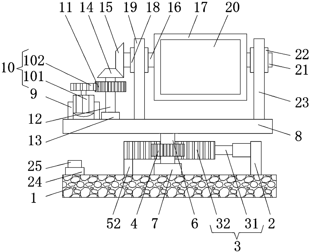 Drawing observing and clamping device for vertical die manufacturing