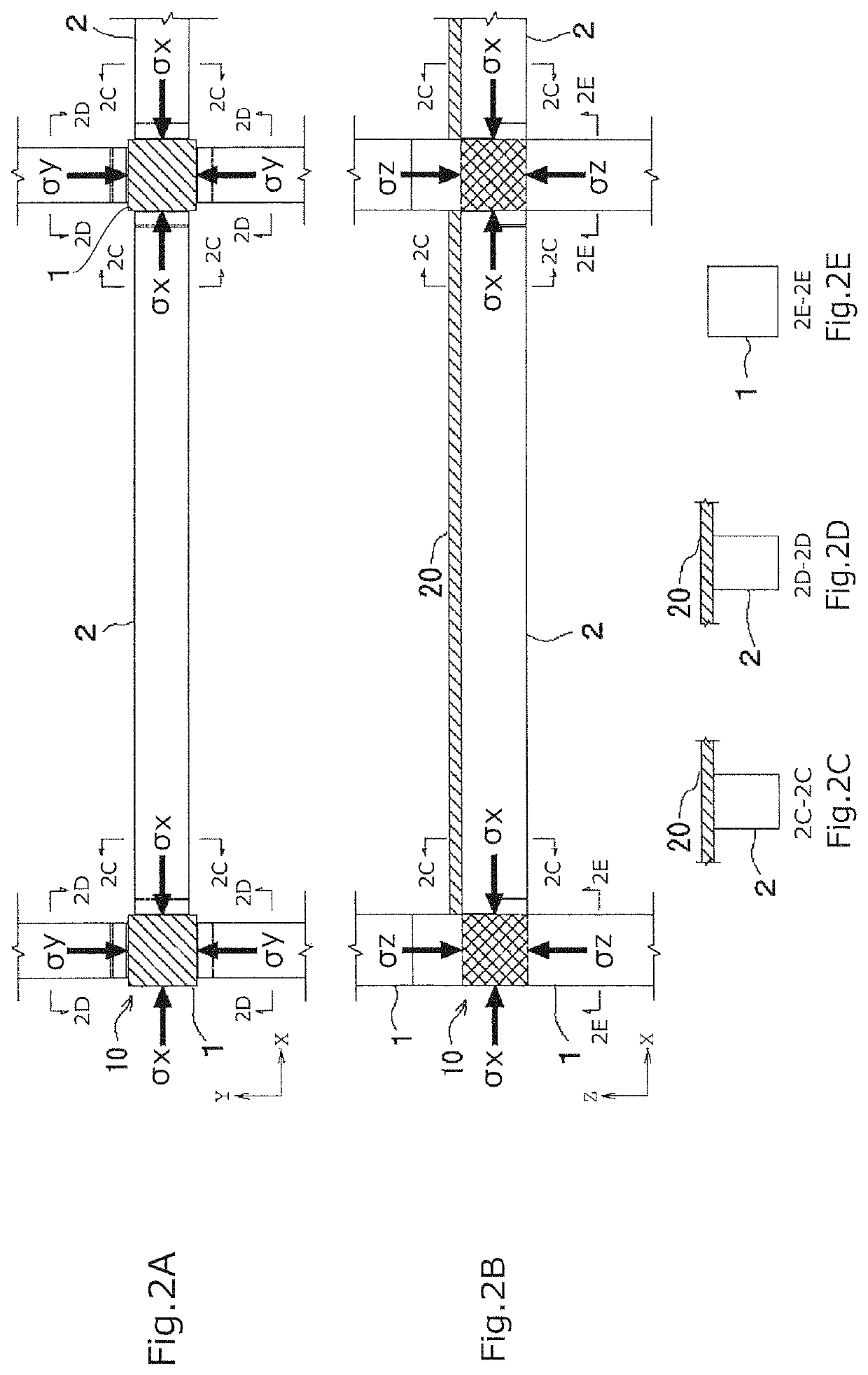 Method of introducing prestress to beam-column joint in triaxial compression