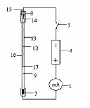 Device for determining migration number of hydrogen ions (H&lt;+&gt;) through interface method and method for determining migration number of H&lt;+&gt;