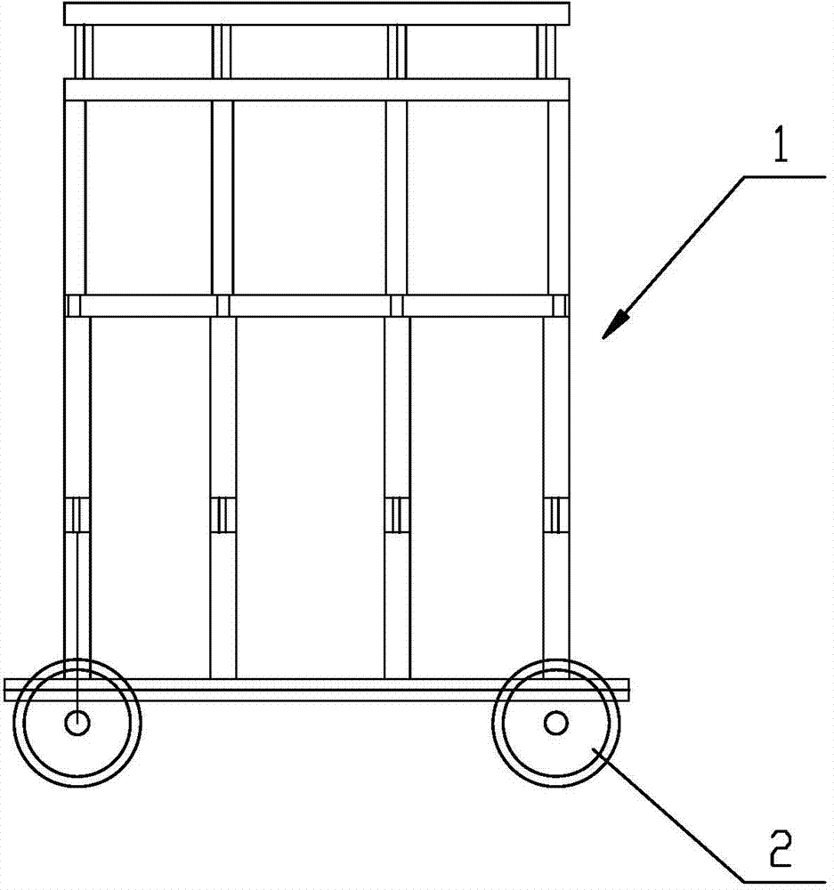 Wheeled moving trolley used for tunnel excavation