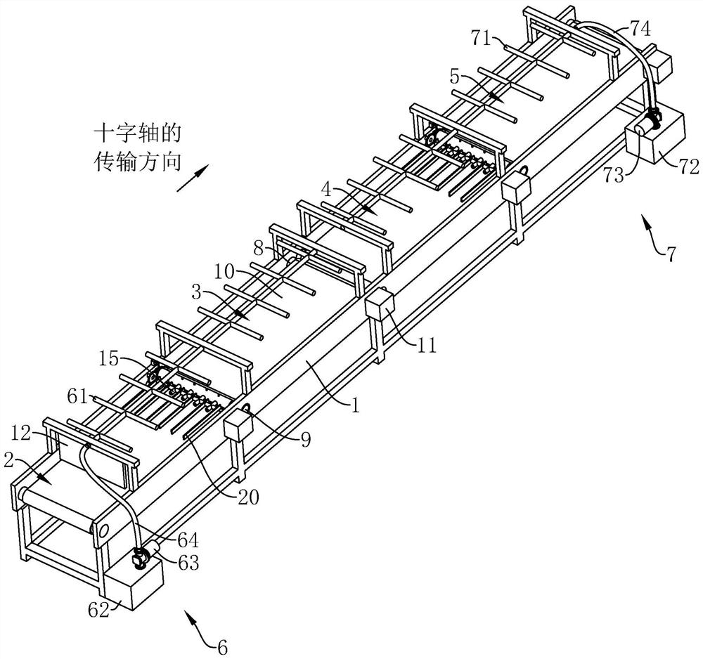 A cross shaft cleaning device