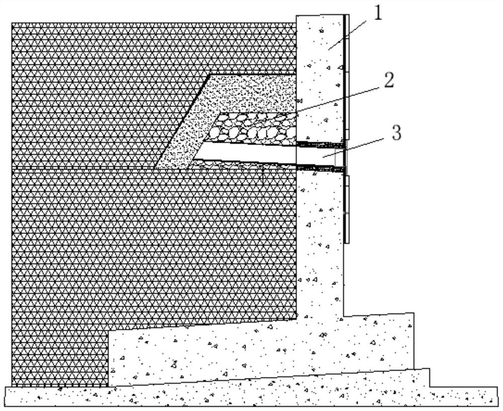 A construction method for a post-mounted retaining wall drain hole