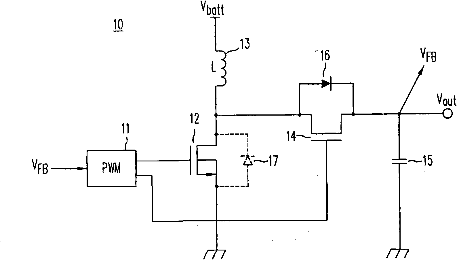 High-efficiency dc/dc voltage converter including up inductive switching pre-regulator and capacitive switching post-converter