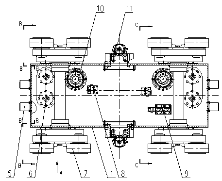 Walking mechanism for deck machine of naval architecture and ocean engineering