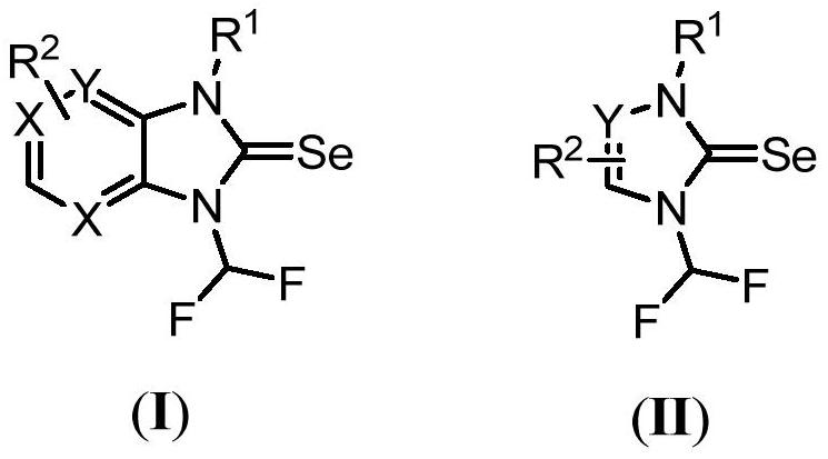 N-difluoromethyl azole selenourea derivative or pesticide acceptable salt and application thereof