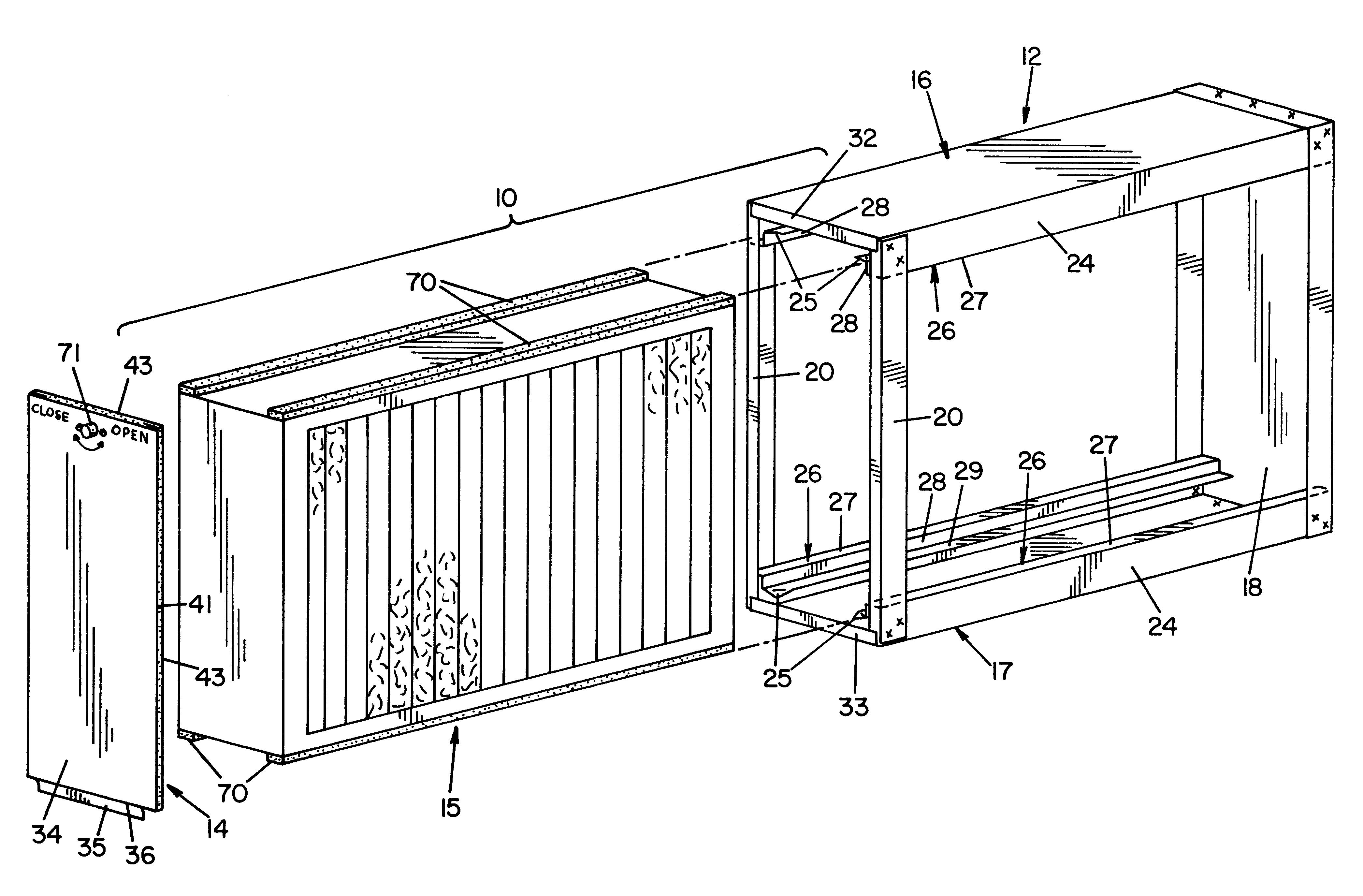 Media filter assembly having replaceable filter element