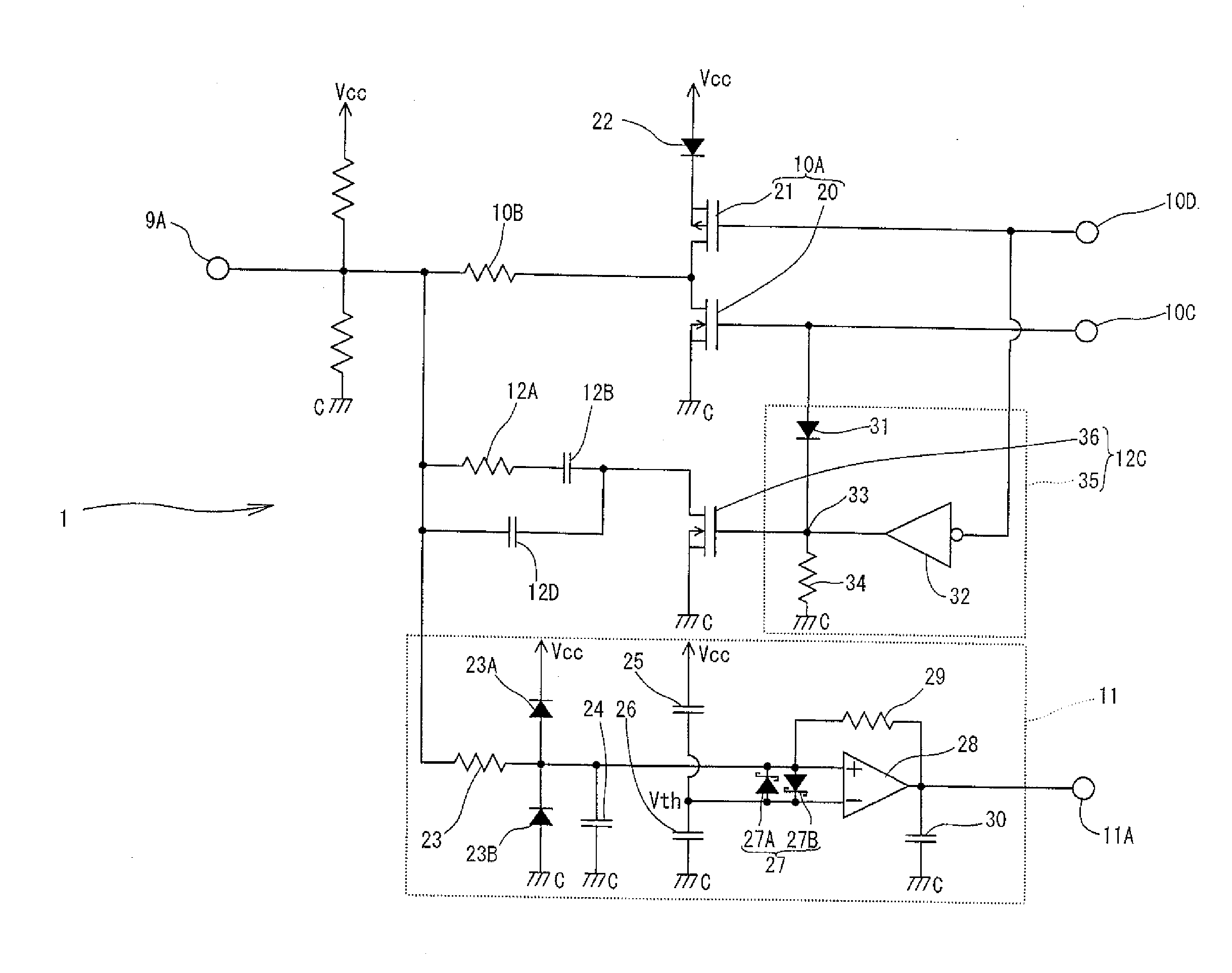 Power line carrier communication reception circuit