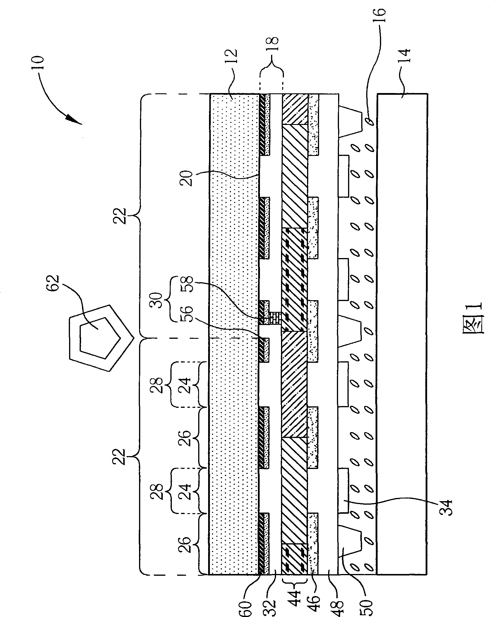 Structure of touch control type apparatus and touch control type display panel