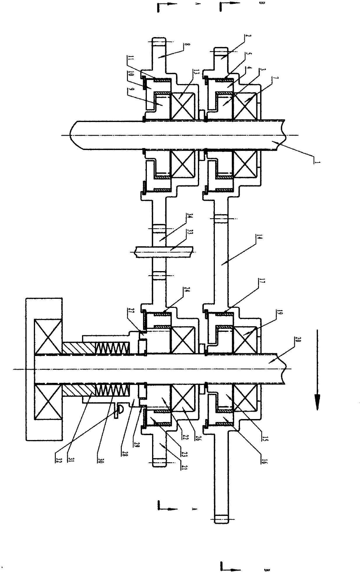 Fully-unloaded gear shifting device