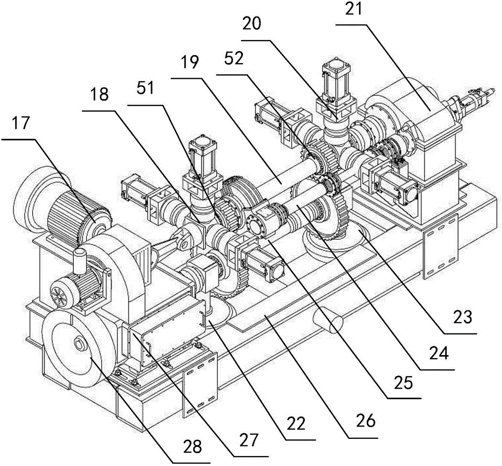 Motive power machine closed loop inclinable polygonal excitation gear box testbed