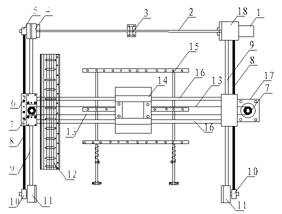 X-Y movement device for simple chip mounter