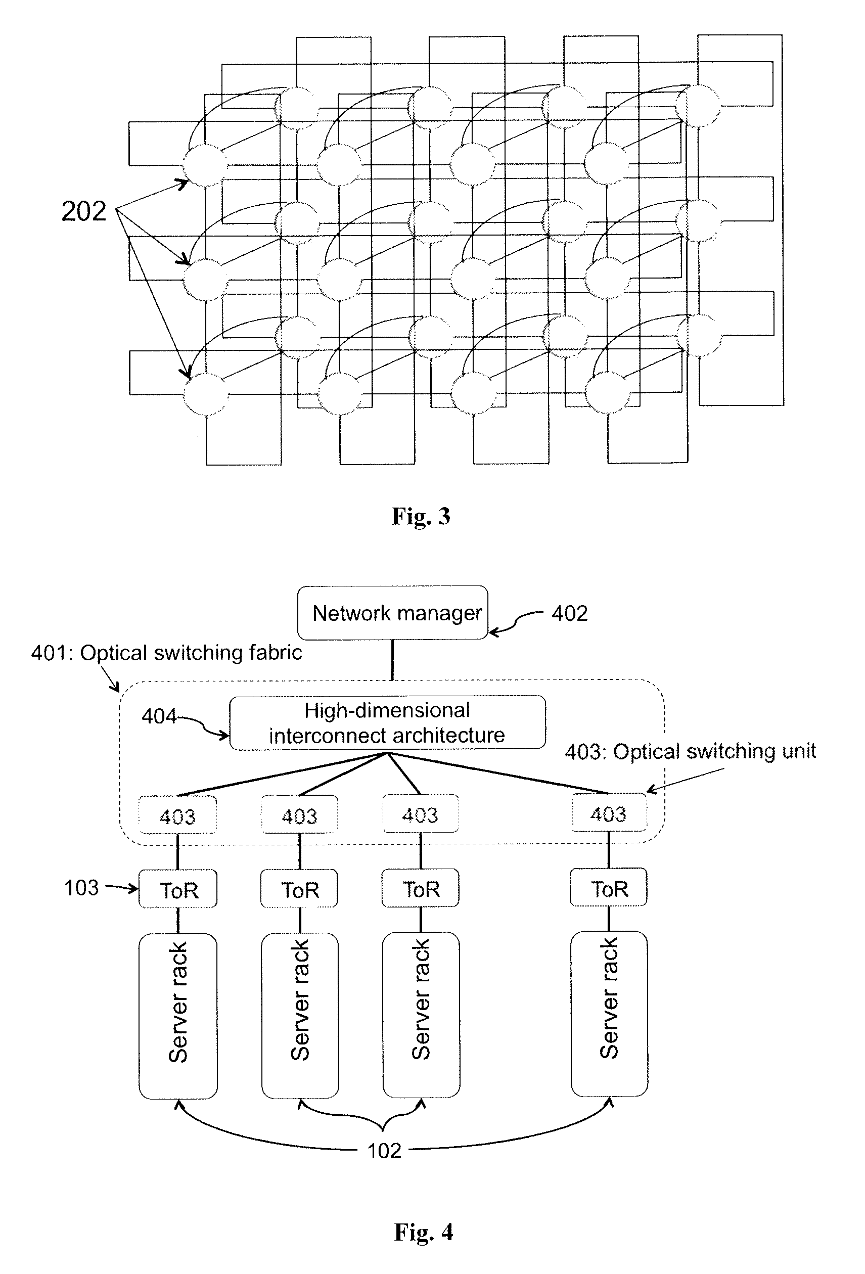 Method and apparatus for implementing a multi-dimensional optical circuit switching fabric