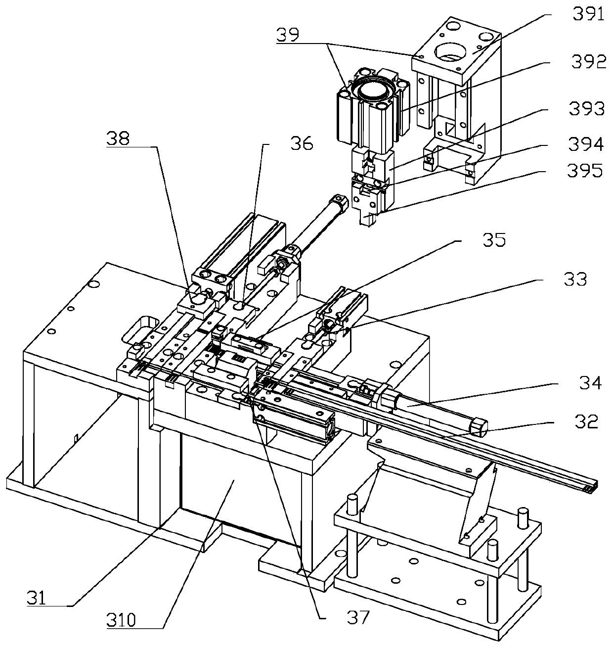 Fiber core cutting and assembly device of fiber wiring terminal