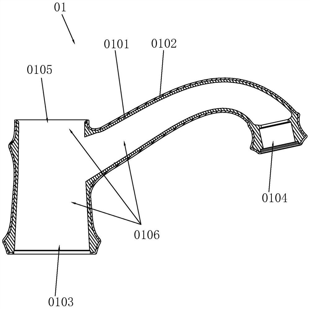 A water outlet pipe forming process