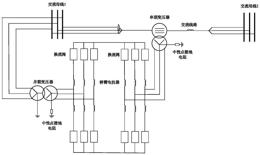 Converter overvoltage protection system of unified power flow controller and parameter design method