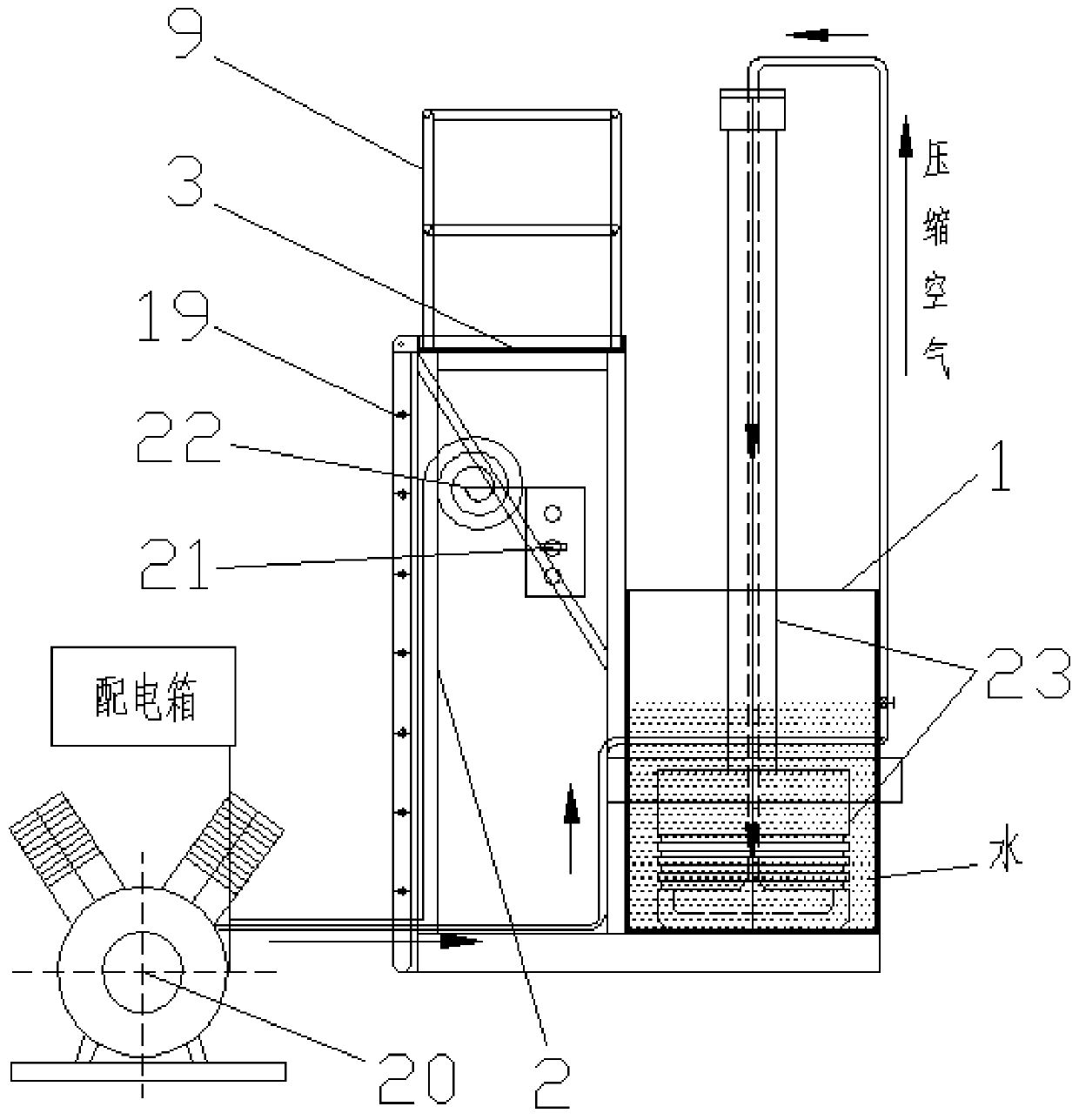 Air tightness test device for piston assembly