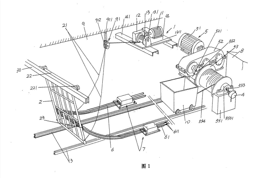 Inclined drift anti-run-off mechanism for mine