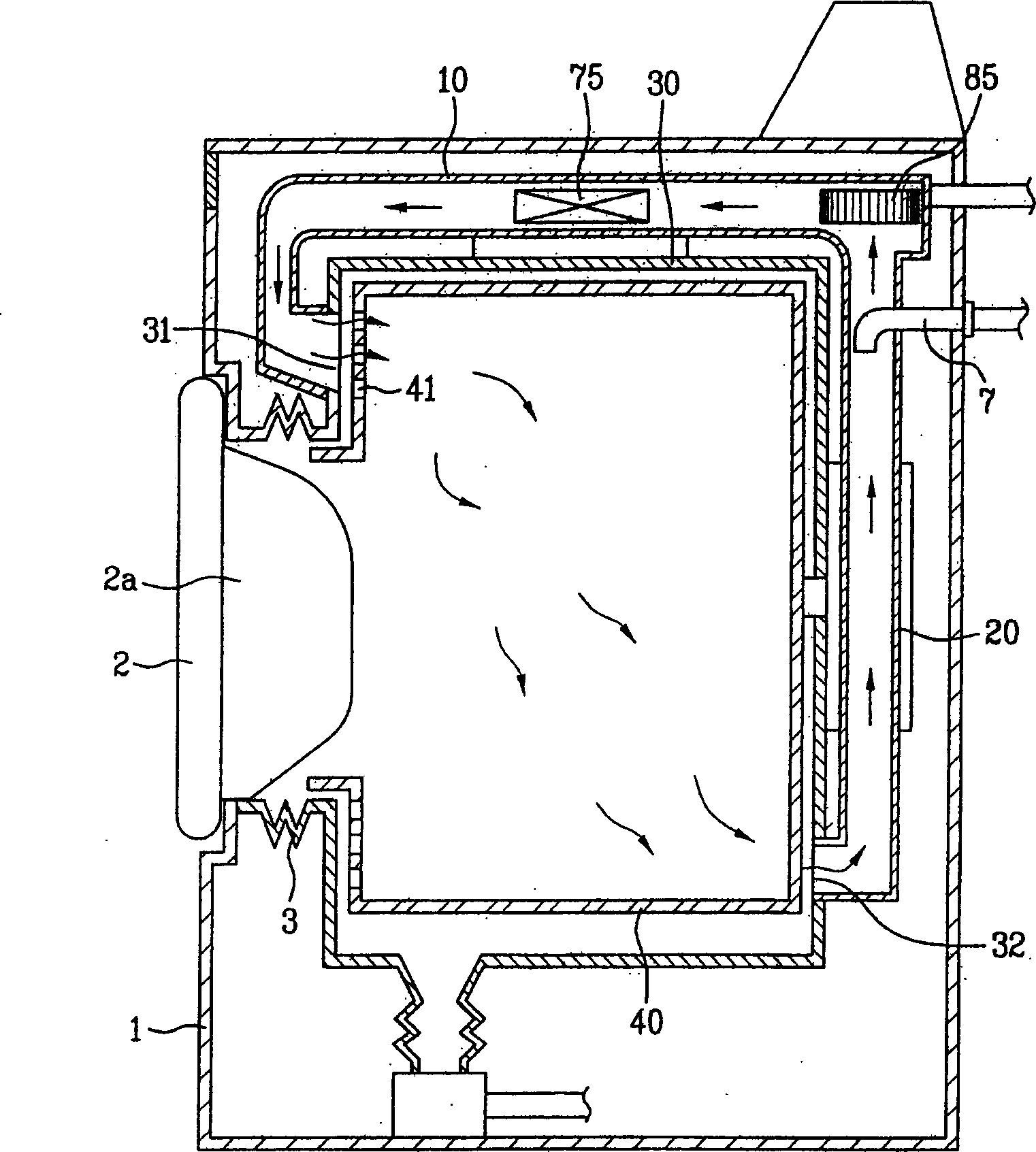Connection structure between drying pipeline and water tub of drum washing machine