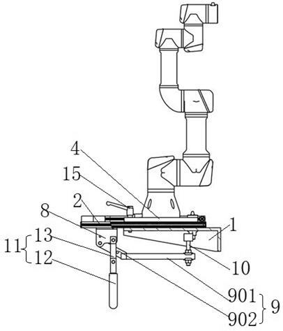 A flexible arrangement structure and station switching method of an automated production line robot