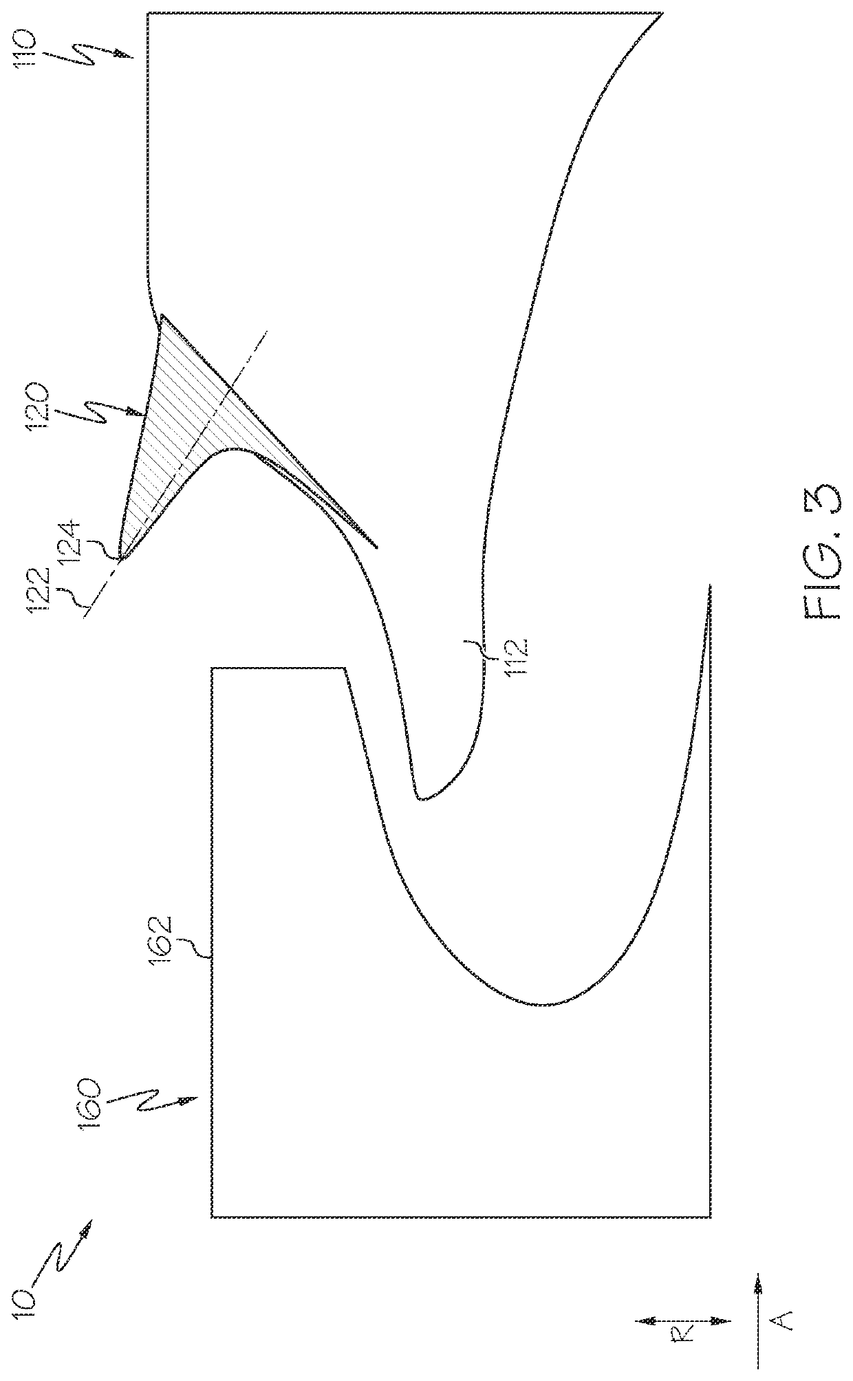 Turbine blades including aero-brake features and methods for using the same