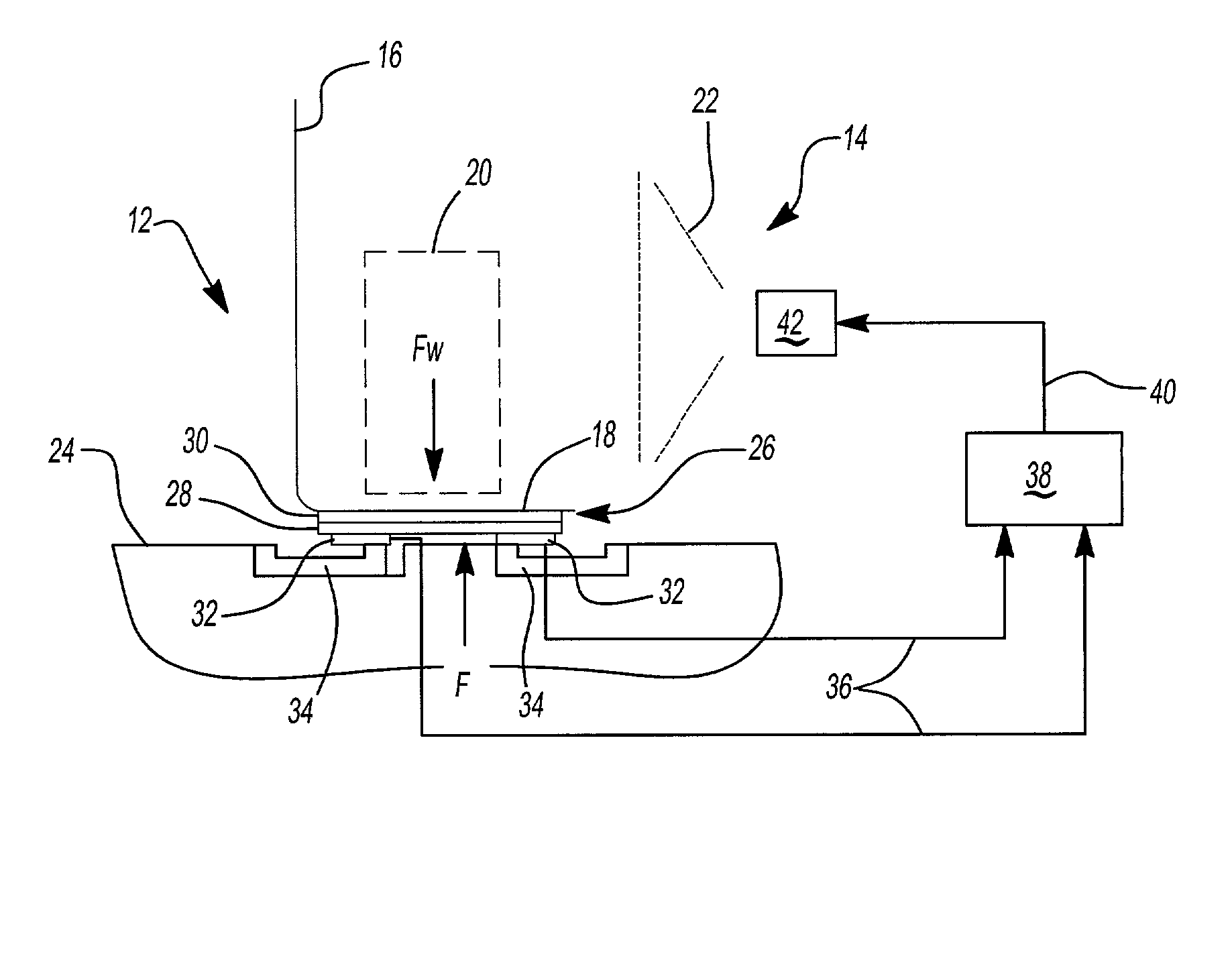 Weight sensor assembly with overload spring