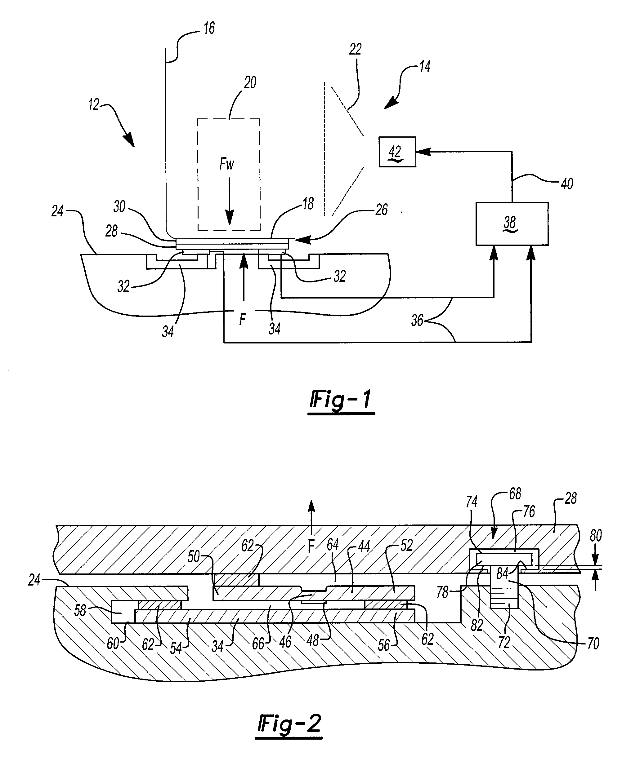 Weight sensor assembly with overload spring