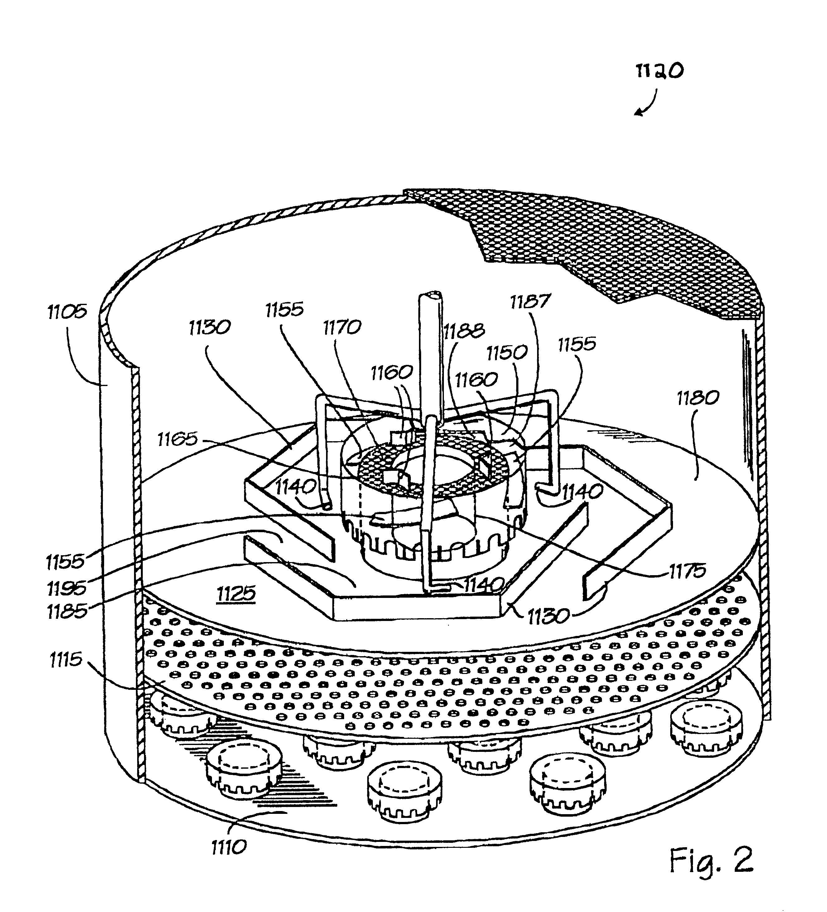 Fluid distributor assembly for a multi-bed, downflow catalytic reactor