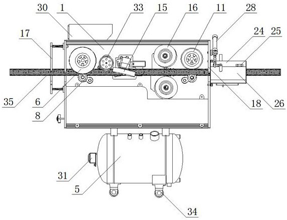 An intelligent anti-icing cable spraying robot that is convenient for hoisting and alignment