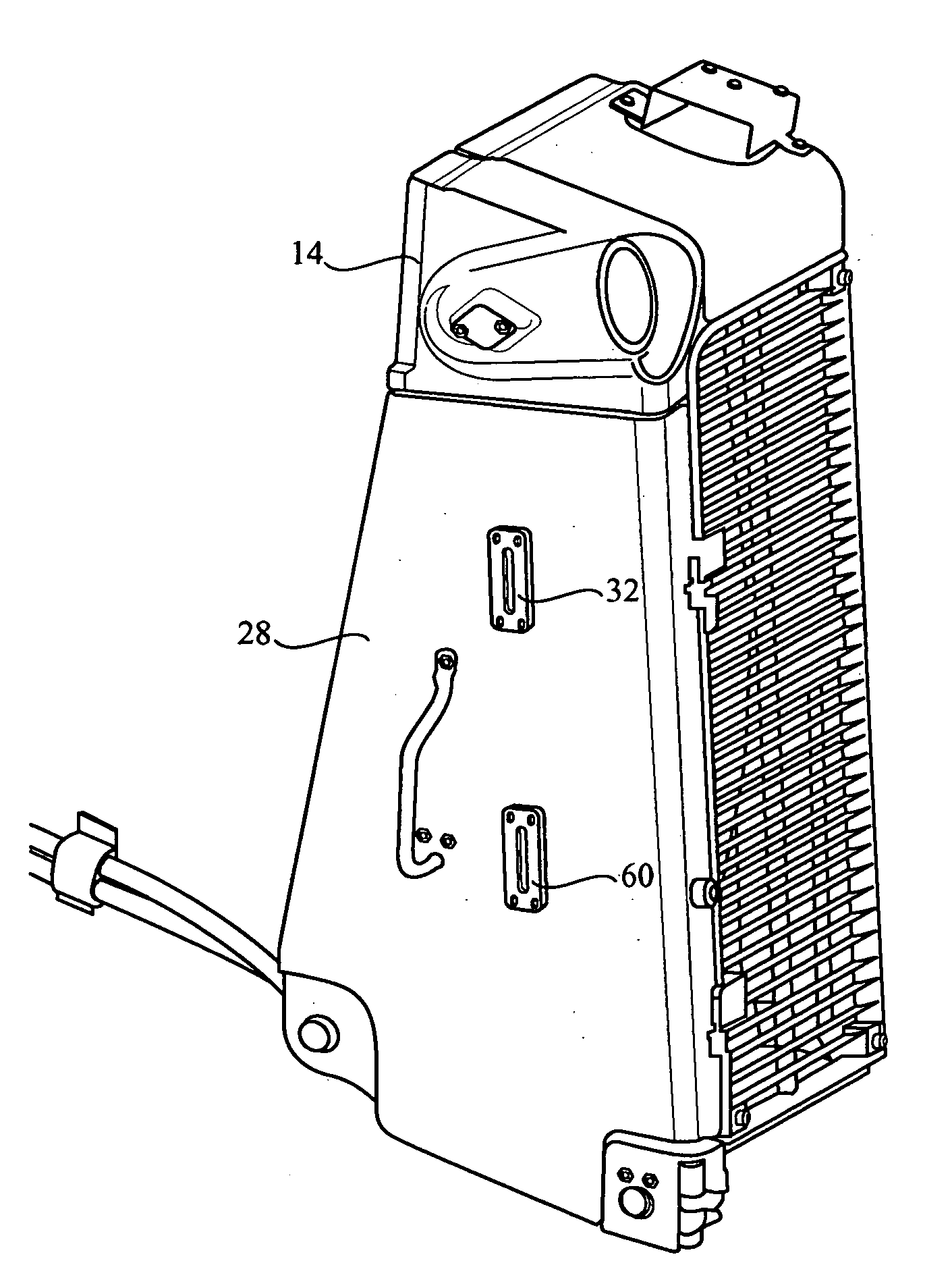 Slot adapter for cleaning heat exchanger system and machine using same