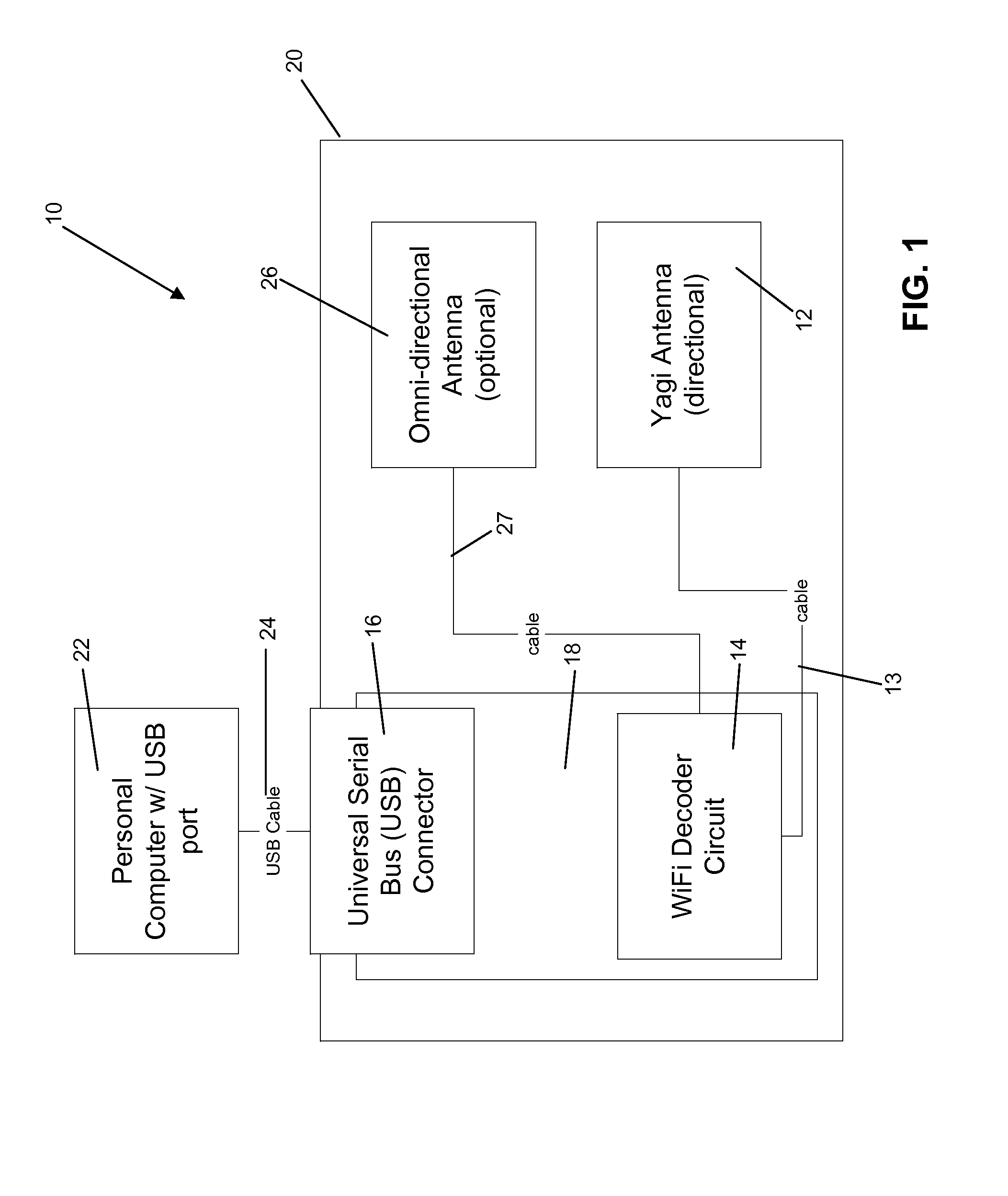 Wireless networking adapter and variable beam width antenna