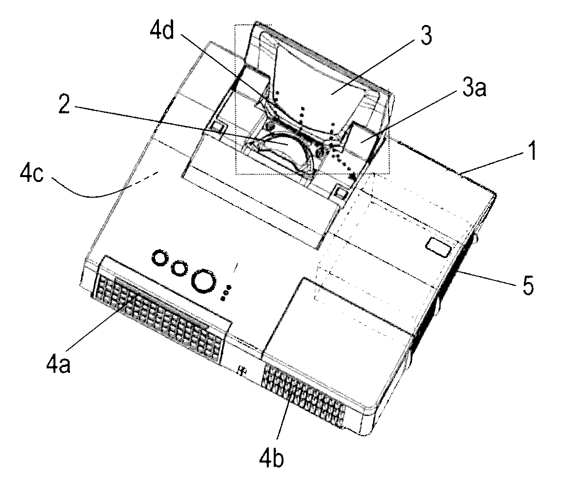 Projection image displaying device