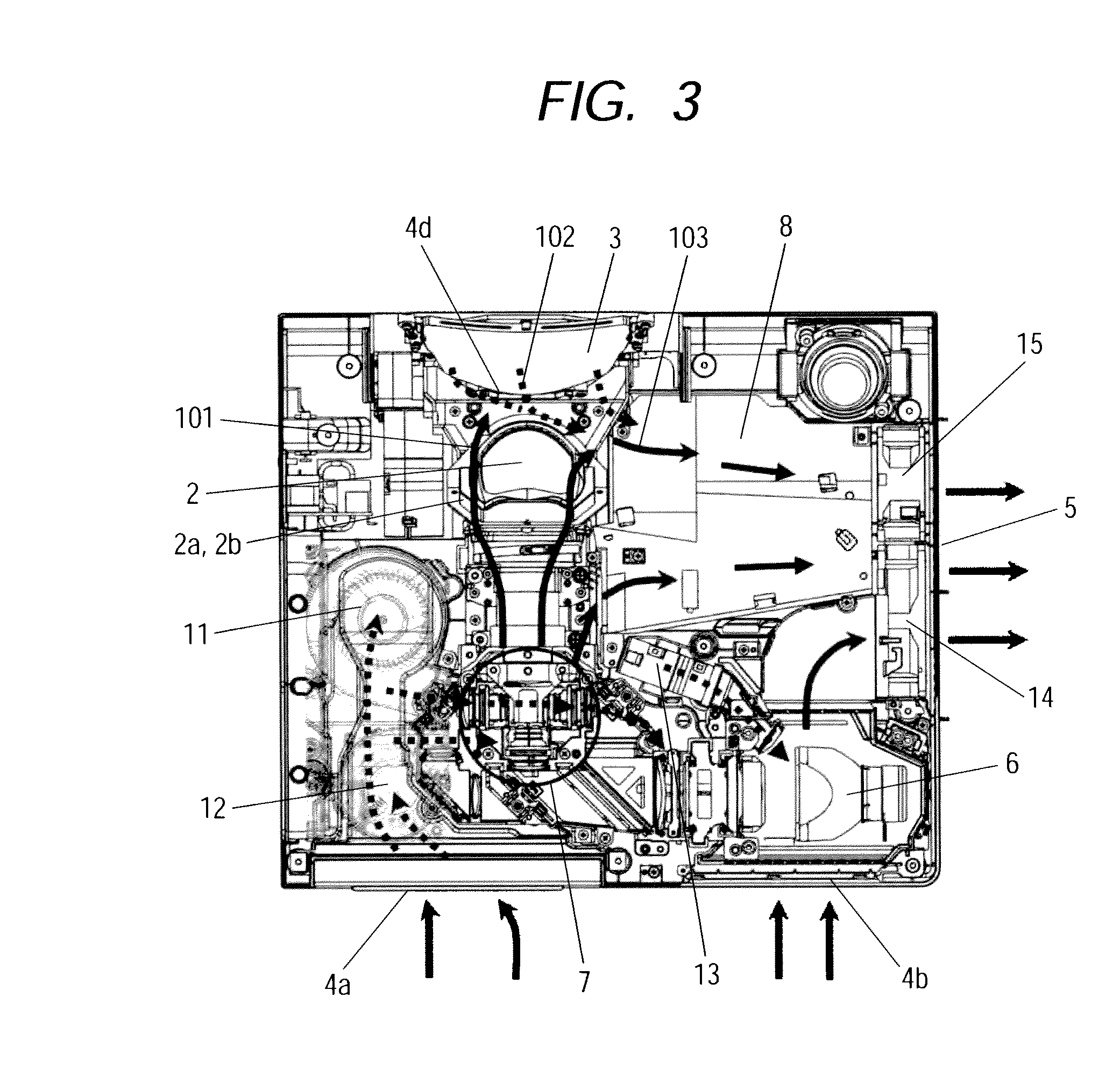 Projection image displaying device
