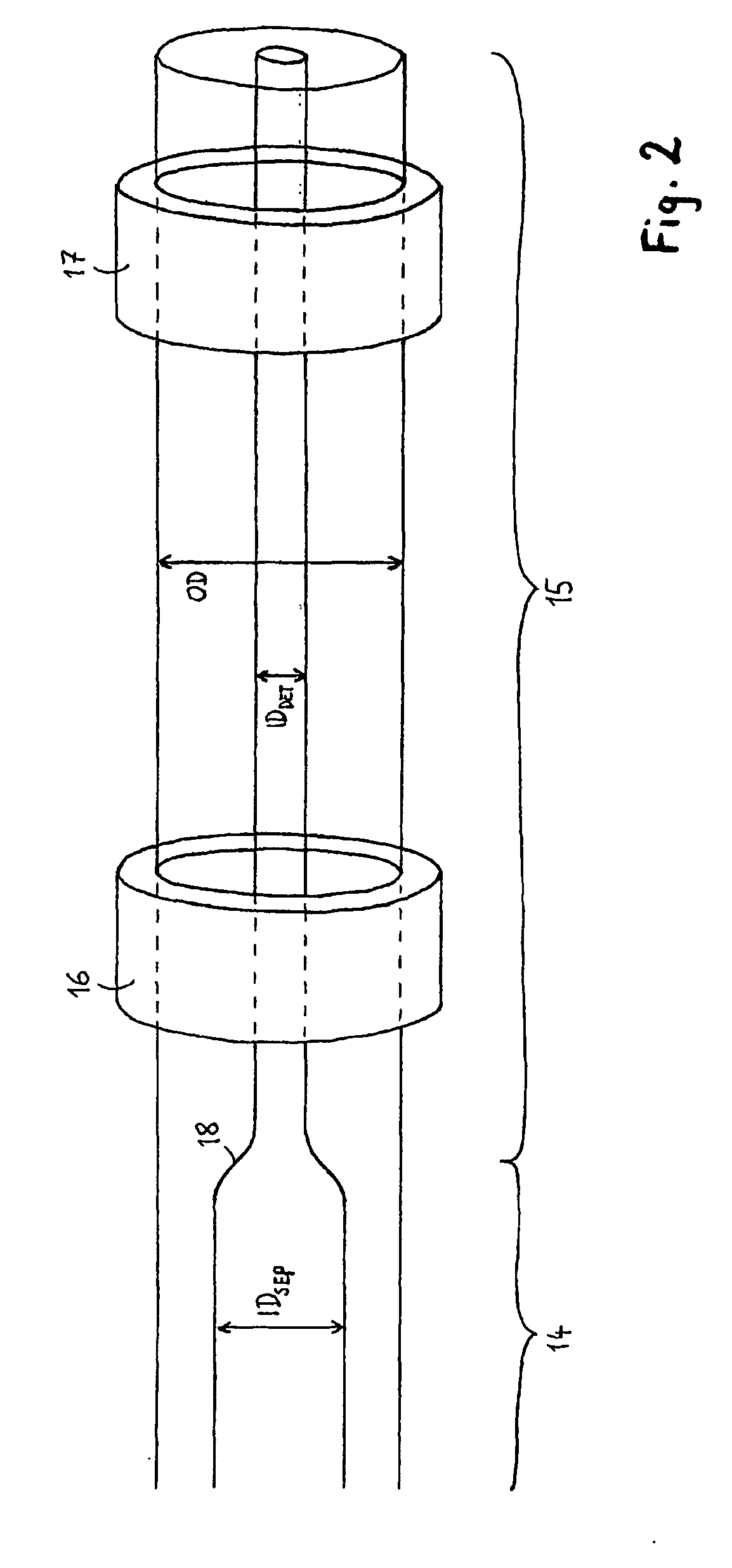 Contactless detection cell with reduced detection channel cross-section