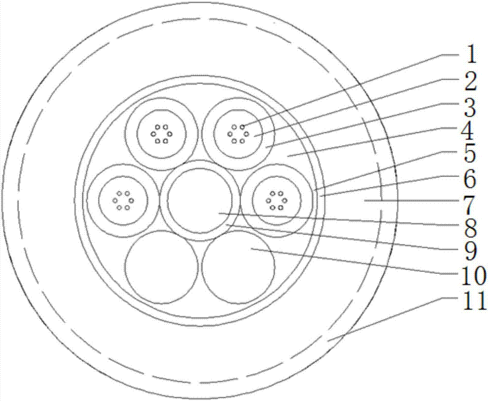 Easily-laid overhead cable with length metering function and manufacturing method of easily-laid overhead cable