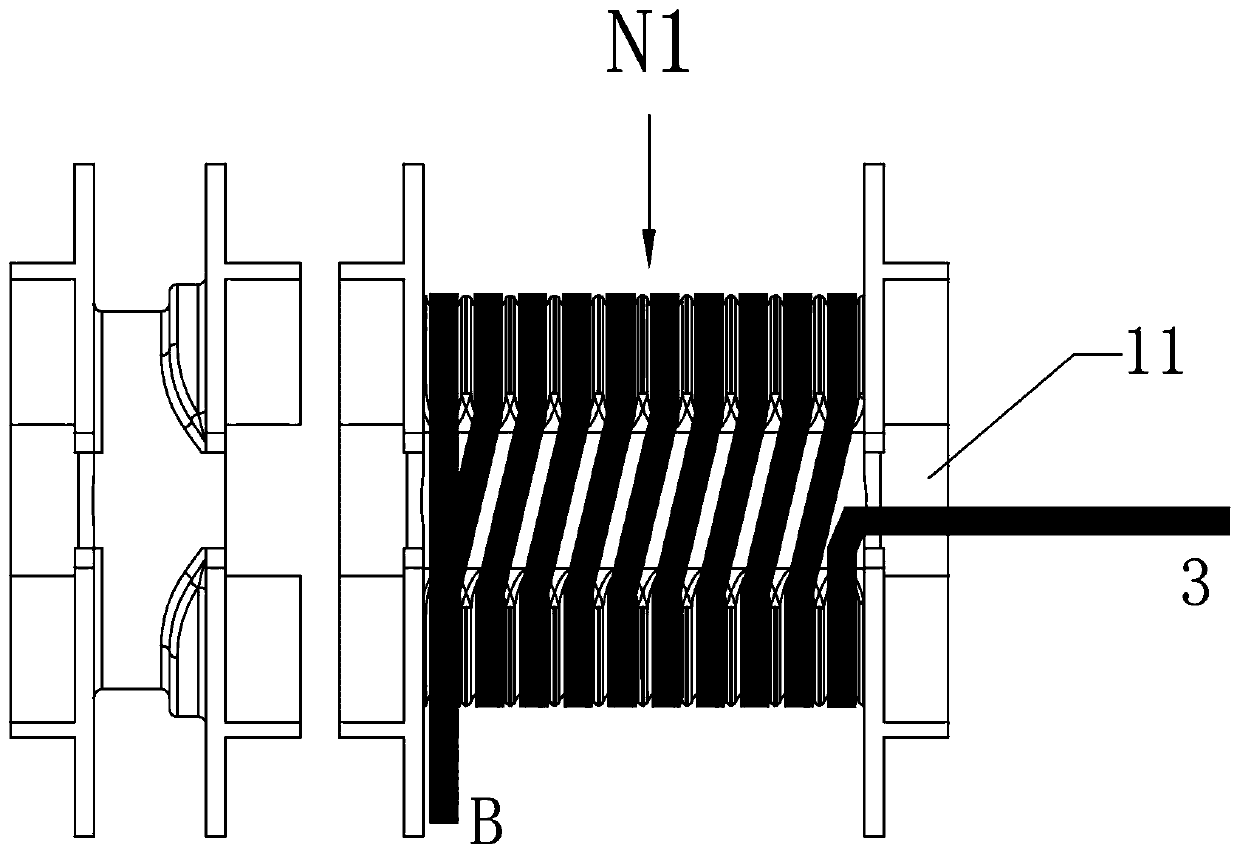 Winding method for integrated magnetic component winding